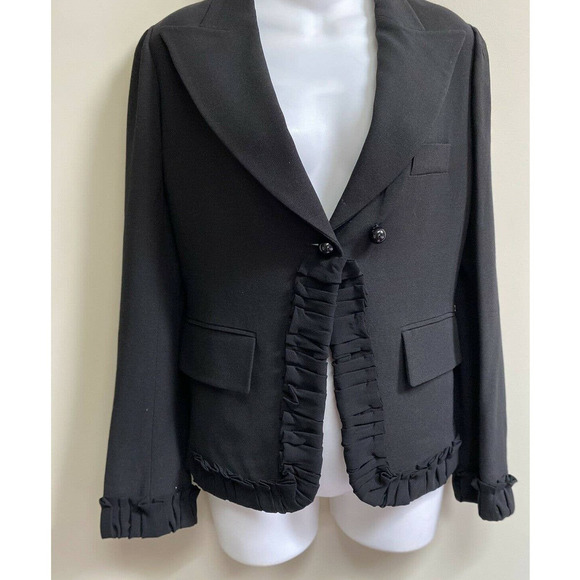 Sonia Rykiel Paris Stylish‎ Unique Ruffle Jacket Blazer~ T42 - Picture 1 of 5